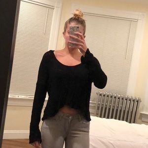 Splendid slouchy knit cropped sweater sz M